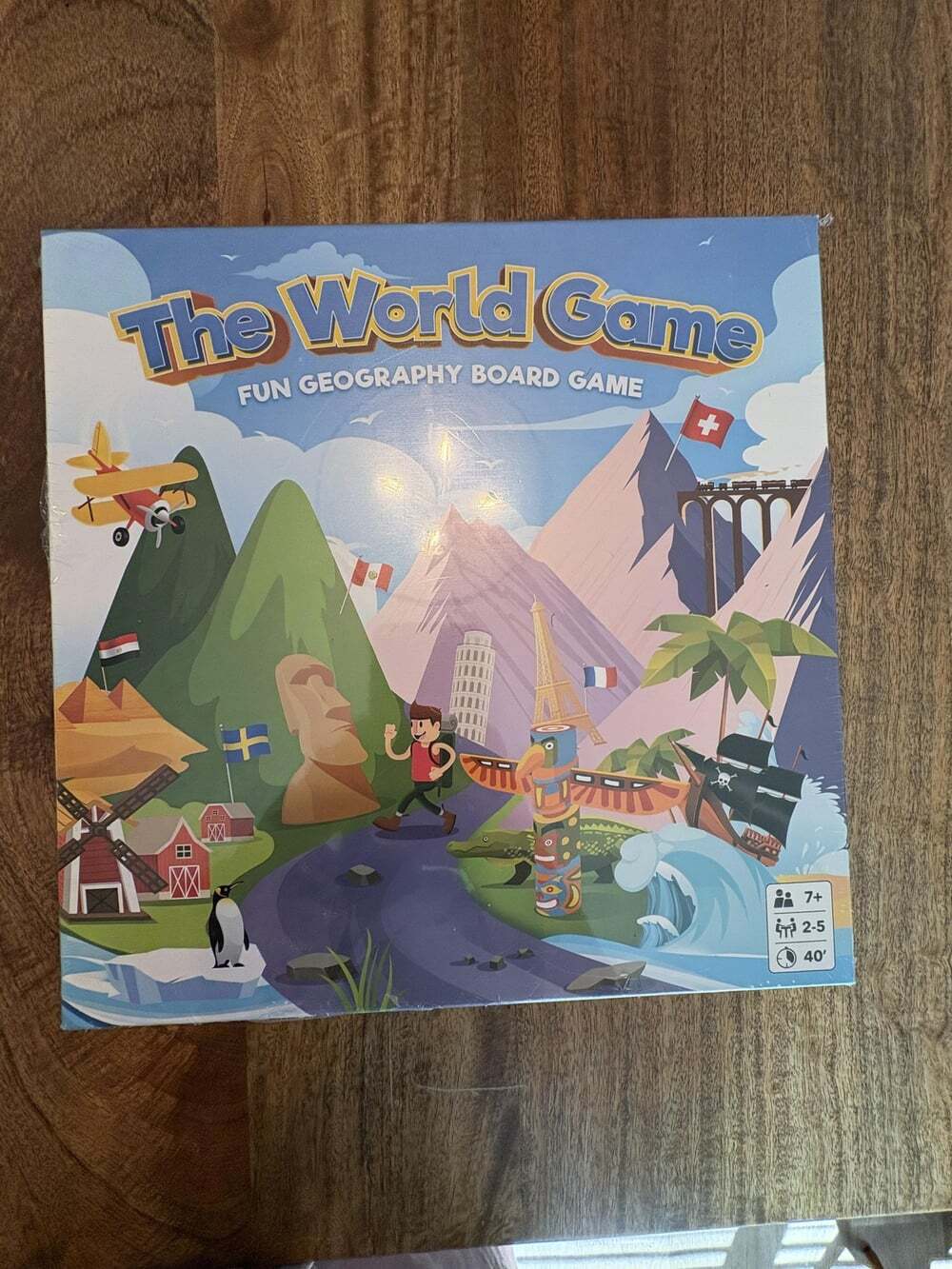 The World Game Fun Geography Board Game 2-5 Players Ages 7+ Family New Sealed